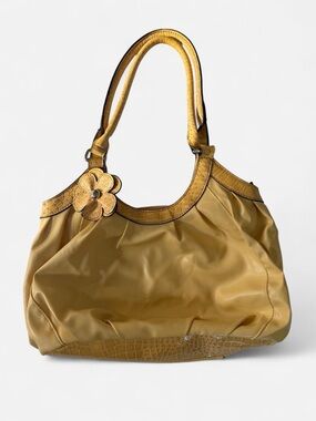 Yellow Floral Accent Shoulder Bag